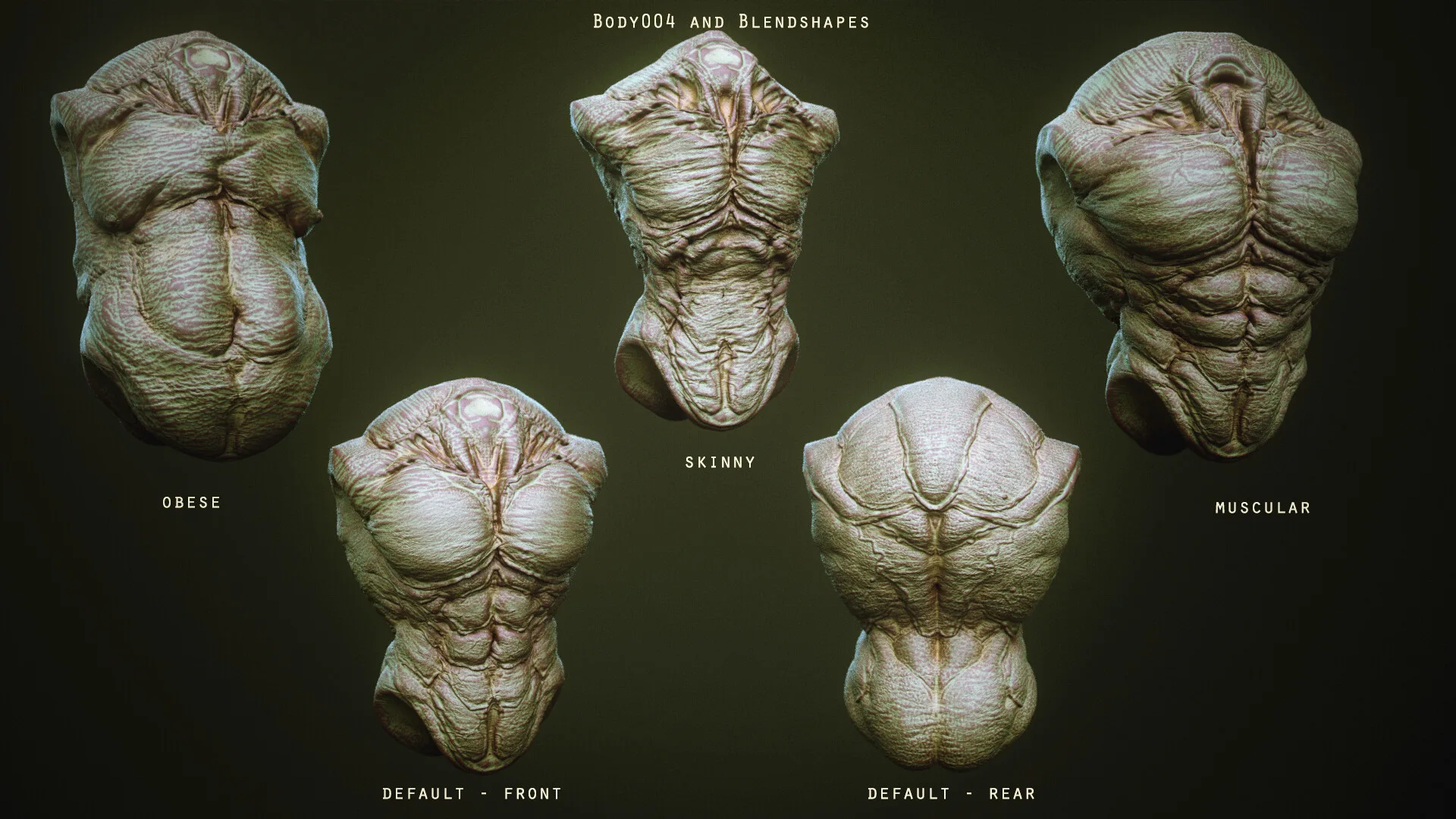 DEMON part 2: 43 Torsos with Blendshapes