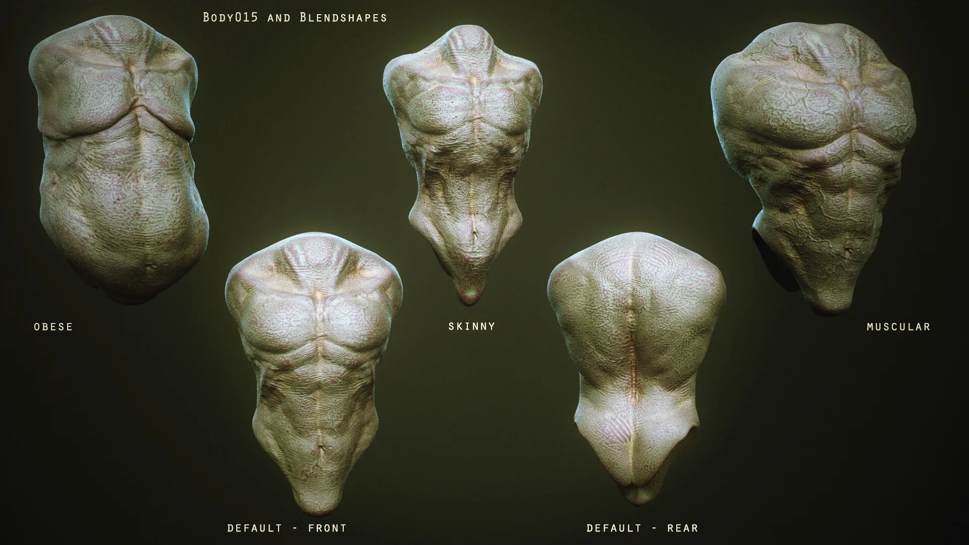 DEMON part 2: 43 Torsos with Blendshapes