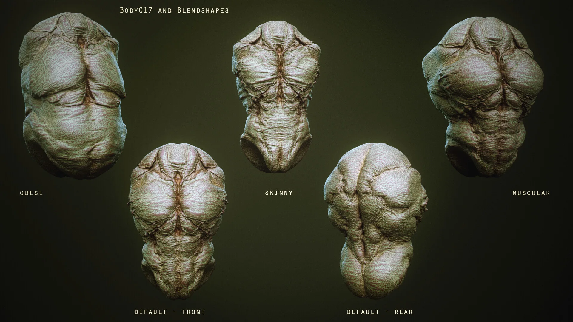 DEMON part 2: 43 Torsos with Blendshapes