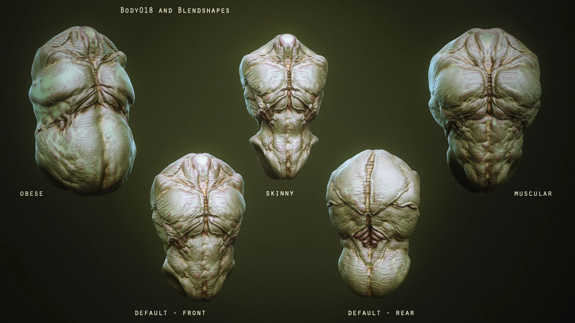 DEMON part 2: 43 Torsos with Blendshapes