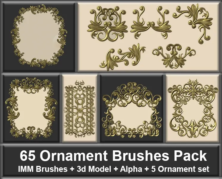 65 Ornaments Brushes Pack – IMM Brushes + 5 Ornament Set