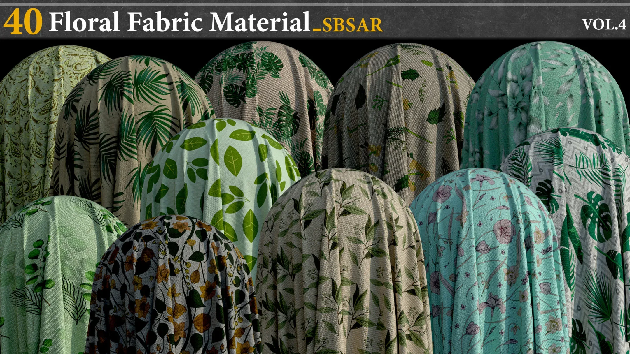 40 Floral Fabric Material_SBSAR vol.4