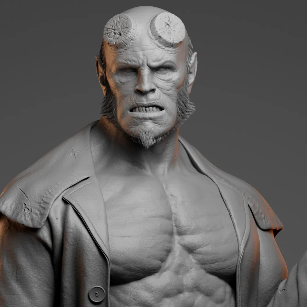 Creating Hellboy (Zbrush/Substance Painter/Maya) - Timelapse + Notes (English)