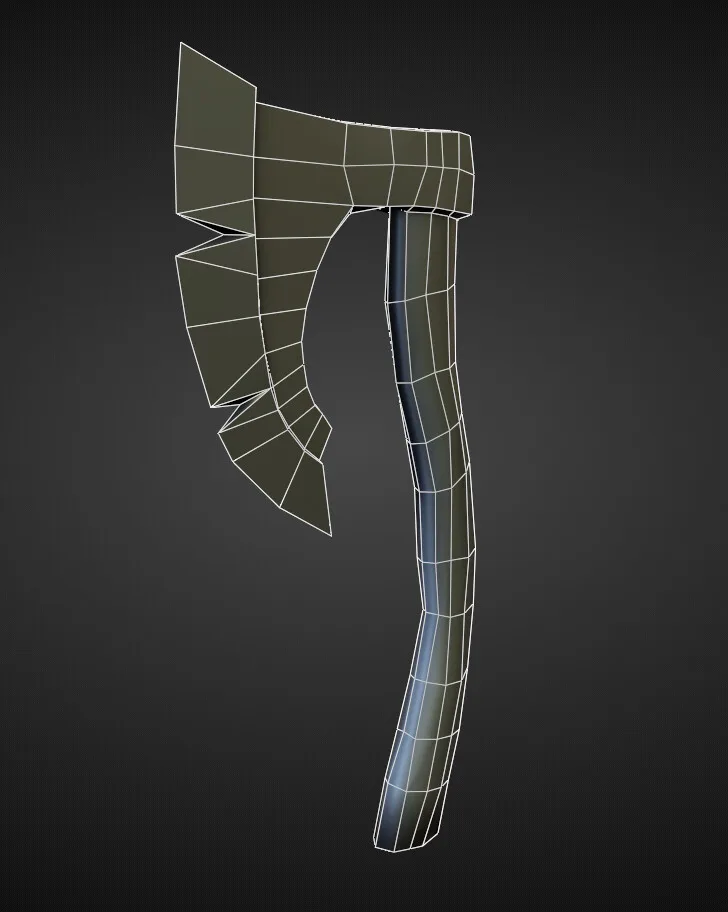 15 AXES Low poly and high poly