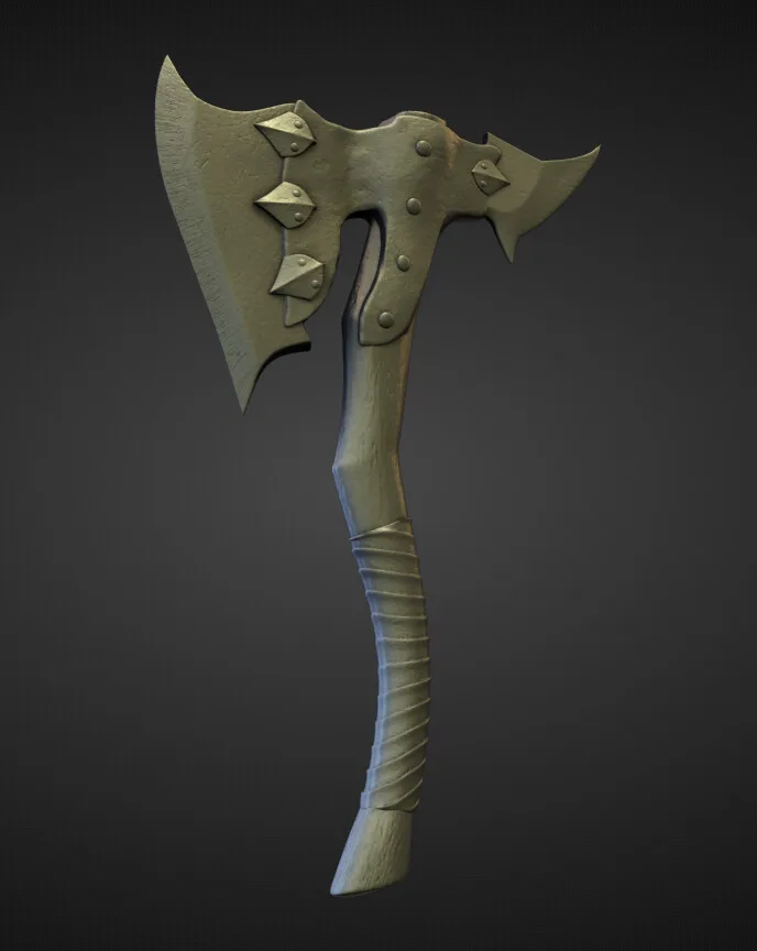 15 AXES Low poly and high poly