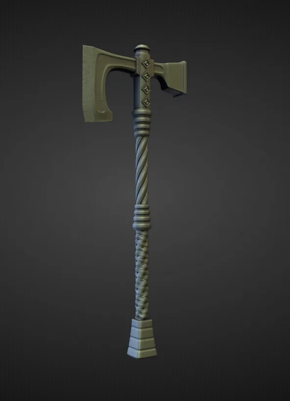 15 AXES Low poly and high poly