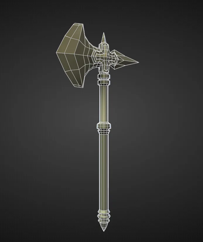 15 AXES Low poly and high poly