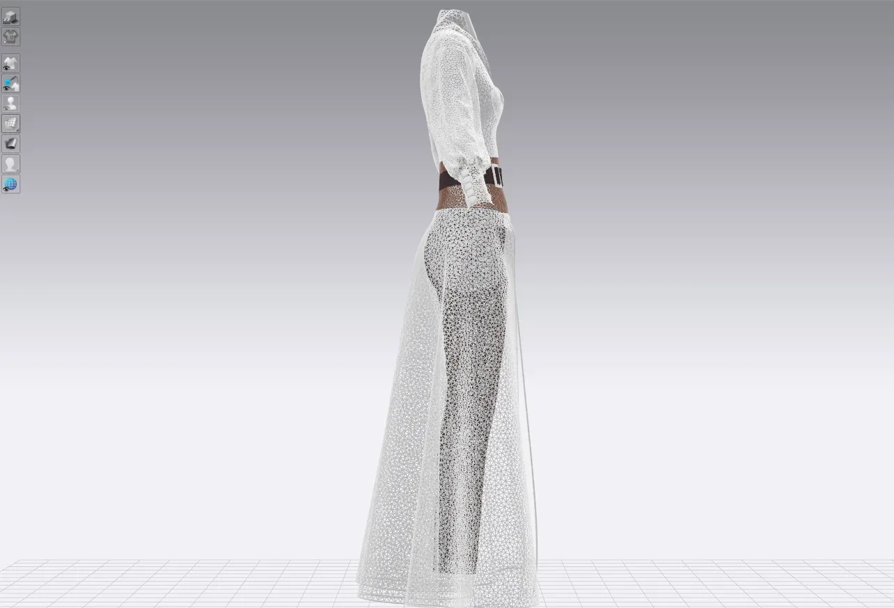 Women's jumpsuit with brown motifs and white sleeves