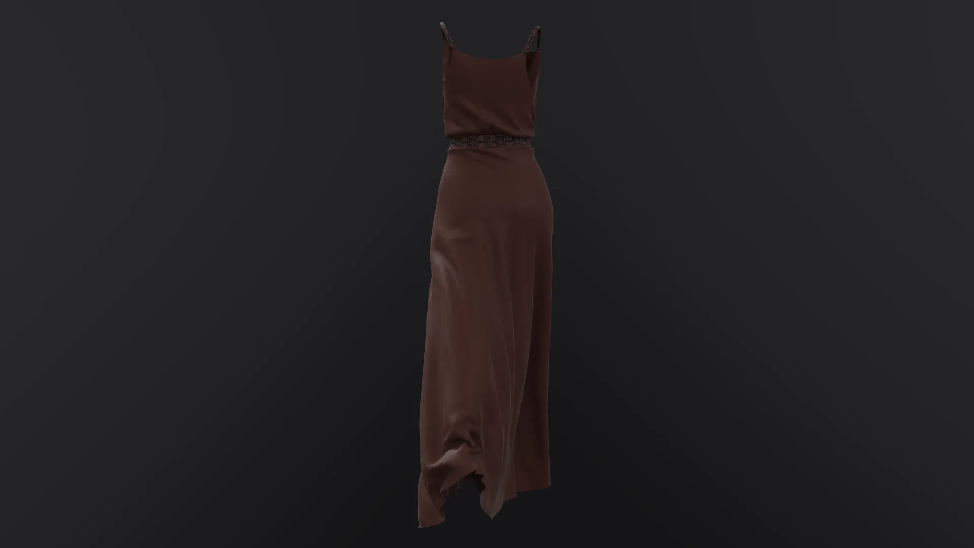 brown draped dress