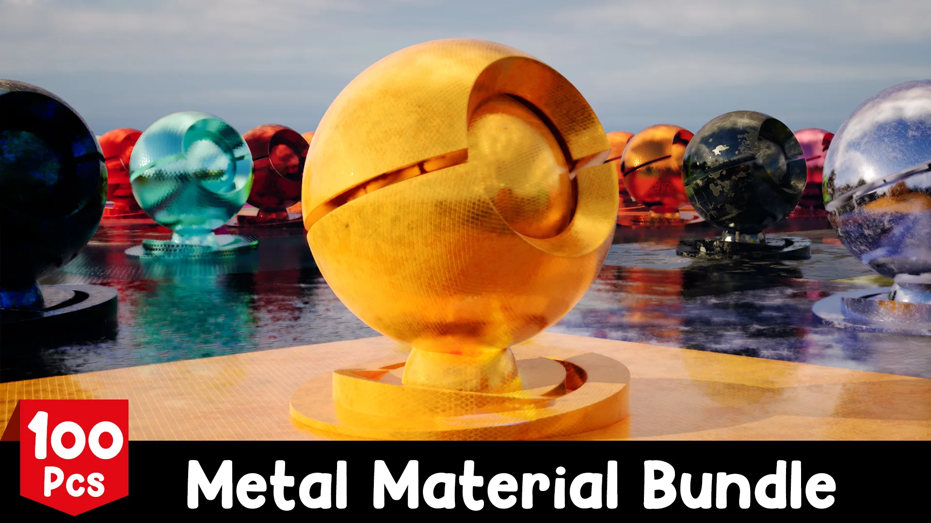 30 Realistic Metal Material & PBR Metal Texture Bundle