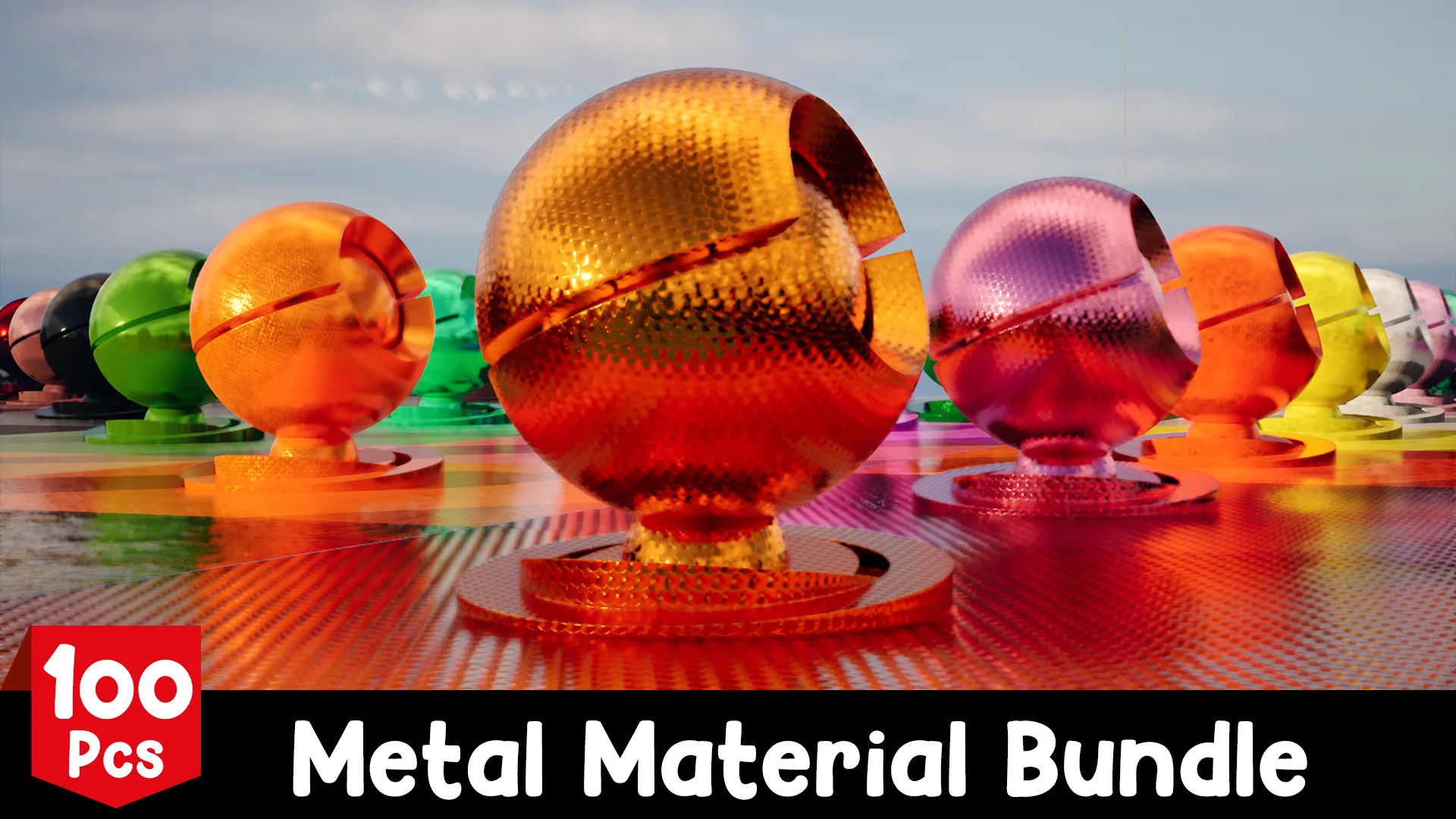 30 Realistic Metal Material & PBR Metal Texture Bundle