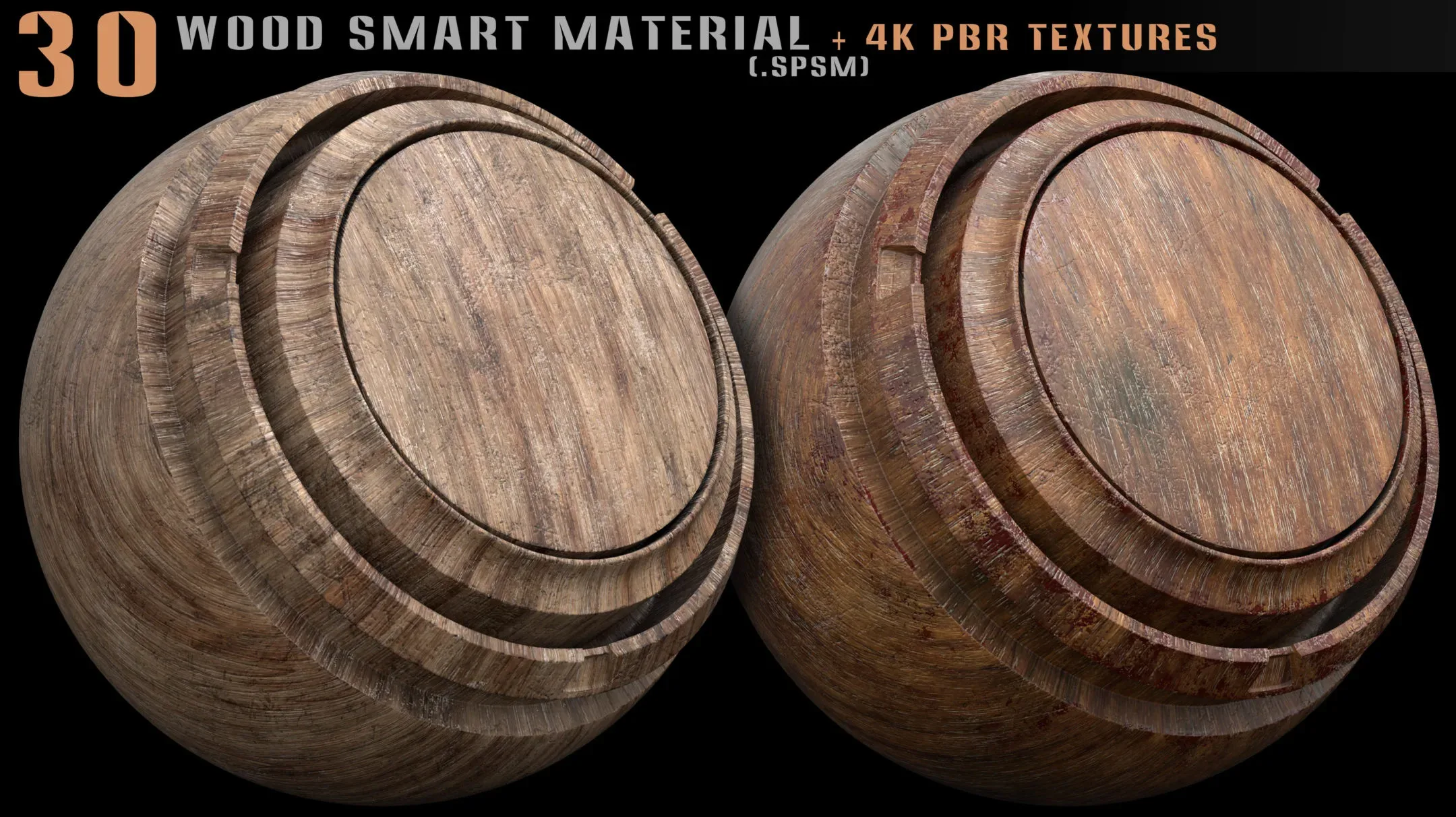 30 wood smart material and 4k PBR textures - Vol 10