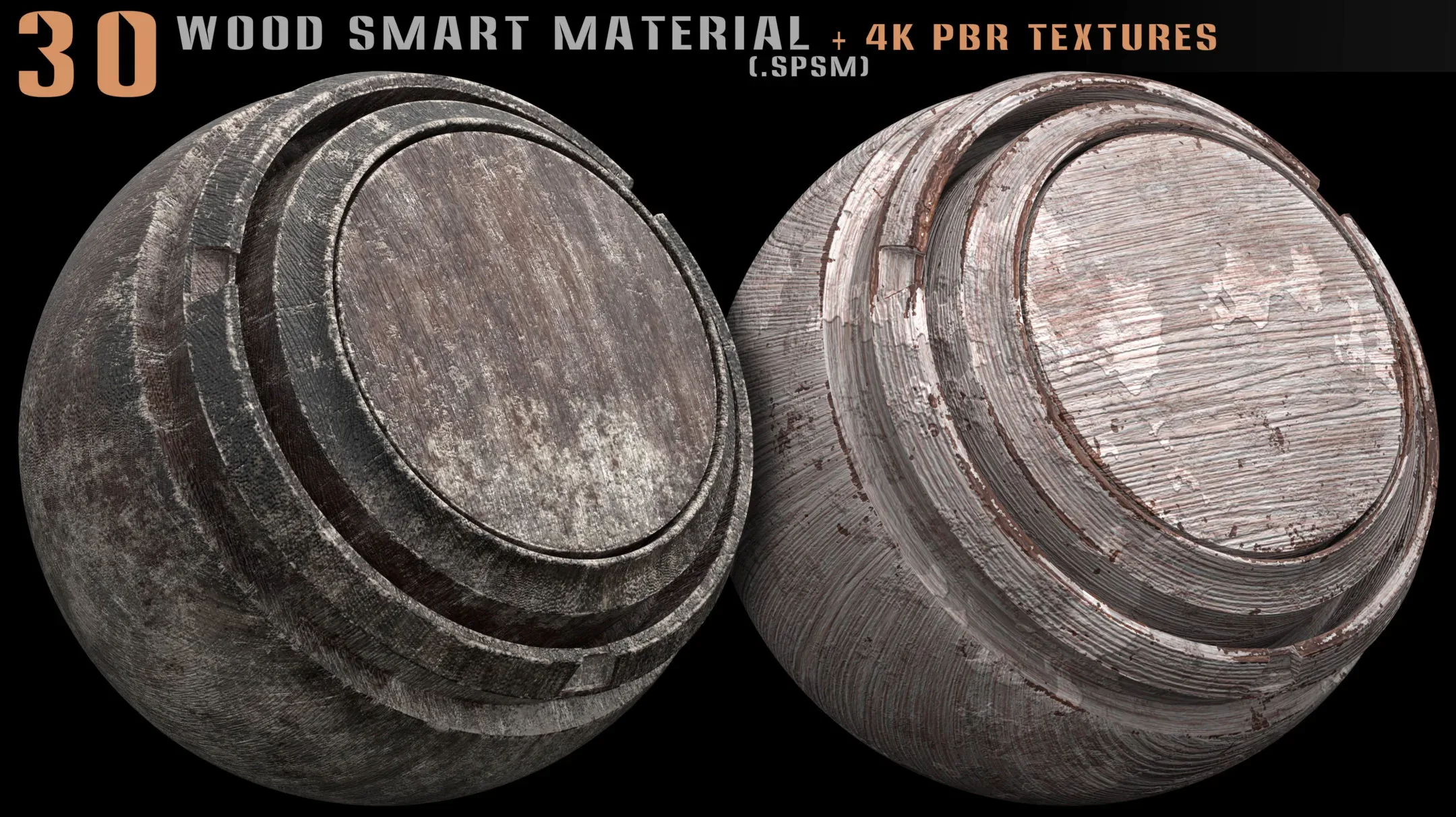 30 wood smart material and 4k PBR textures - Vol 10