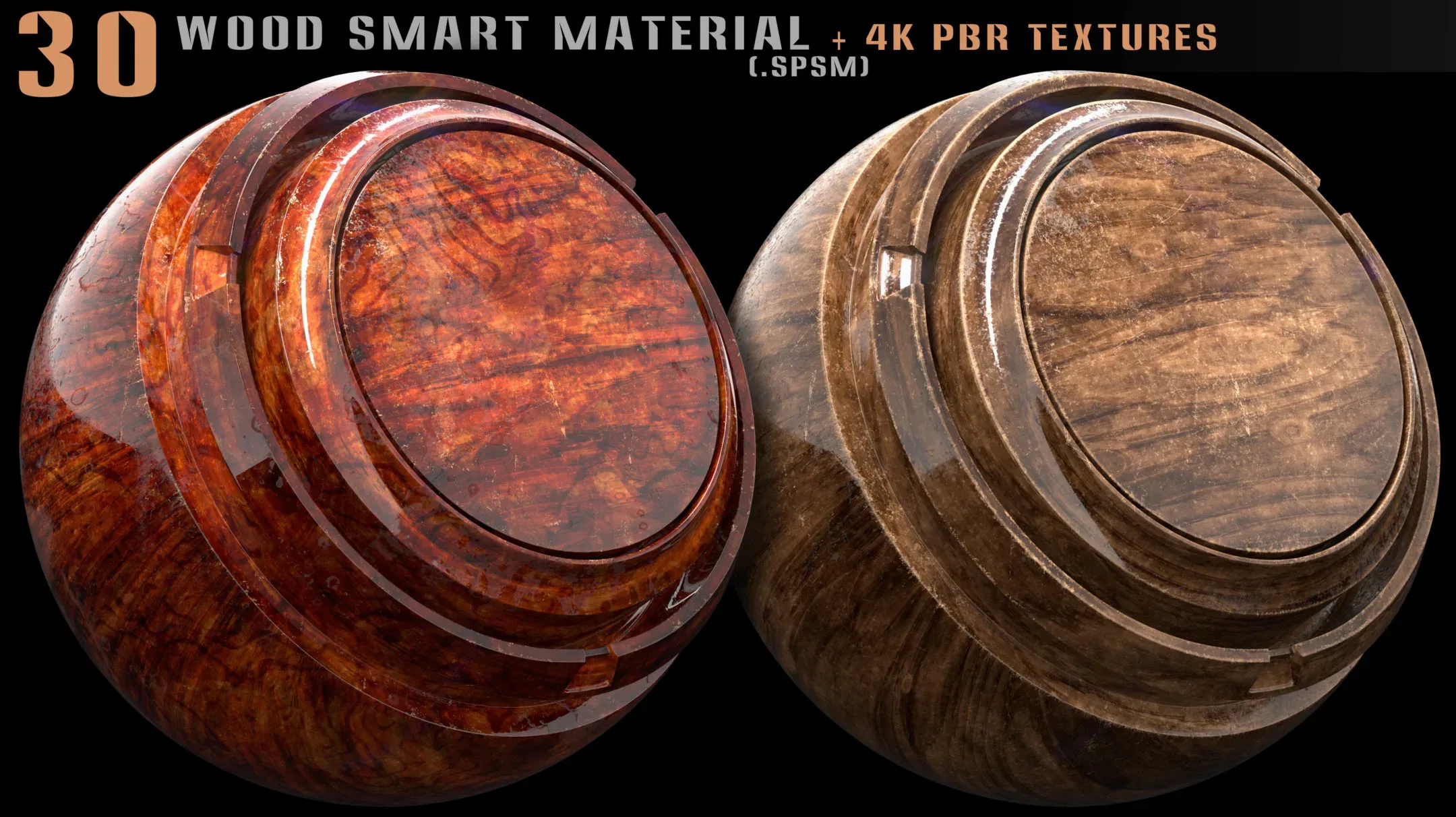 30 wood smart material and 4k PBR textures - Vol 10