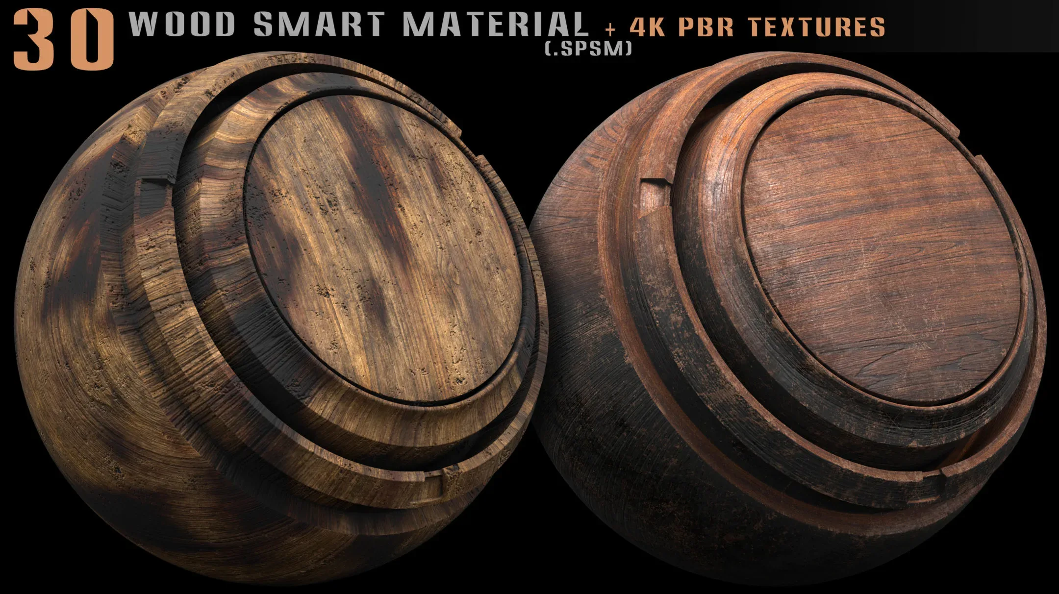 30 wood smart material and 4k PBR textures - Vol 10