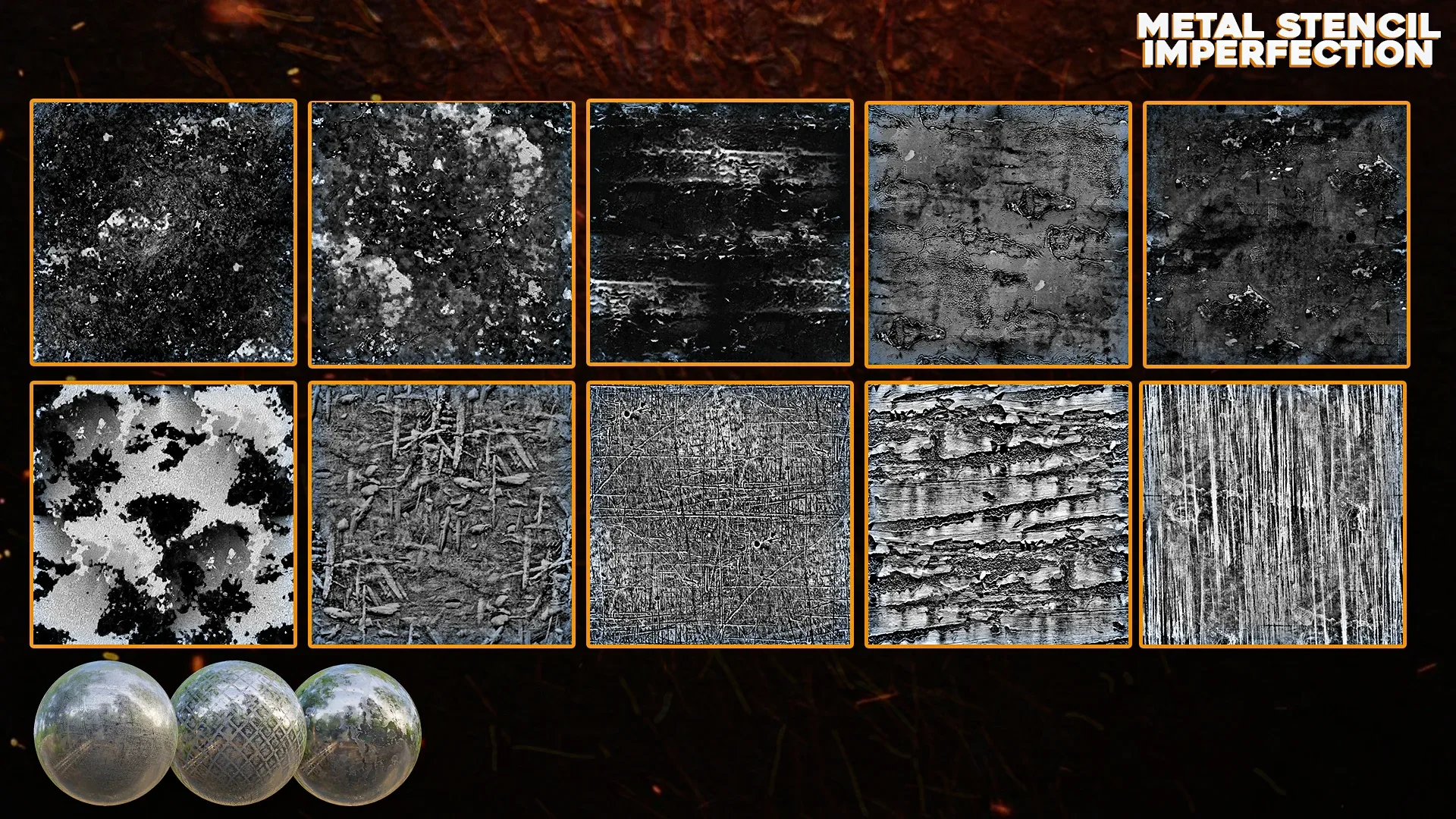 50 Metal Stencil Imperfection Seamless (Roughness Map)