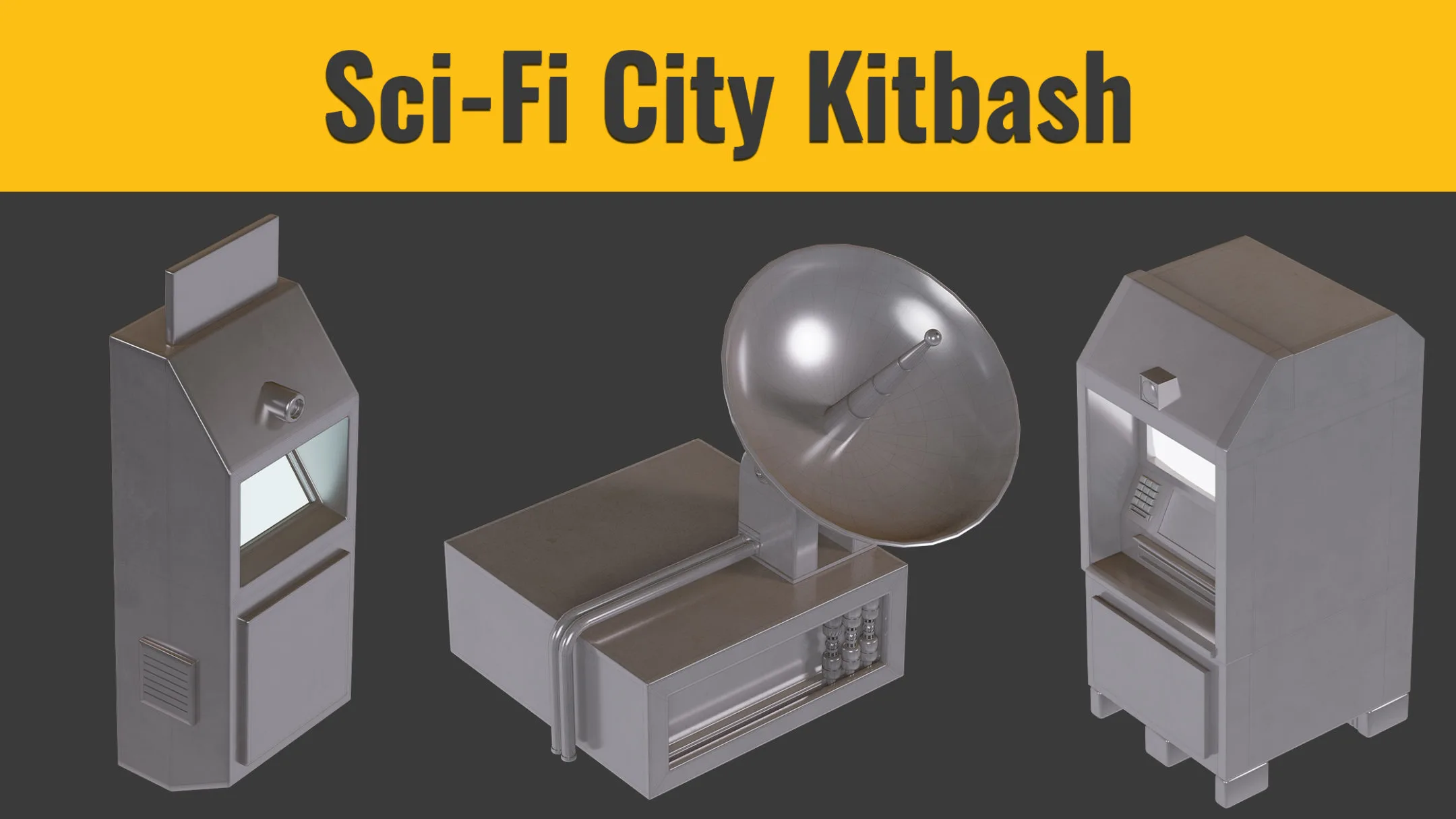 107 Sci-Fi City elements ( Kitbash )