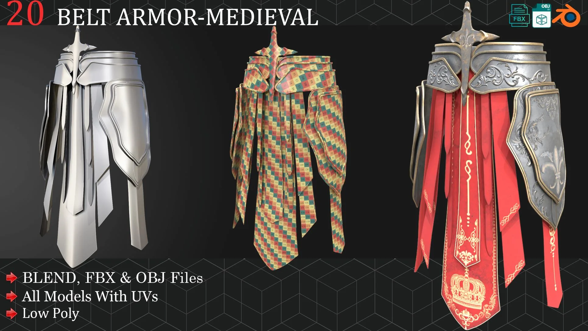 20 Belt Armor-Medieval Base Mesh