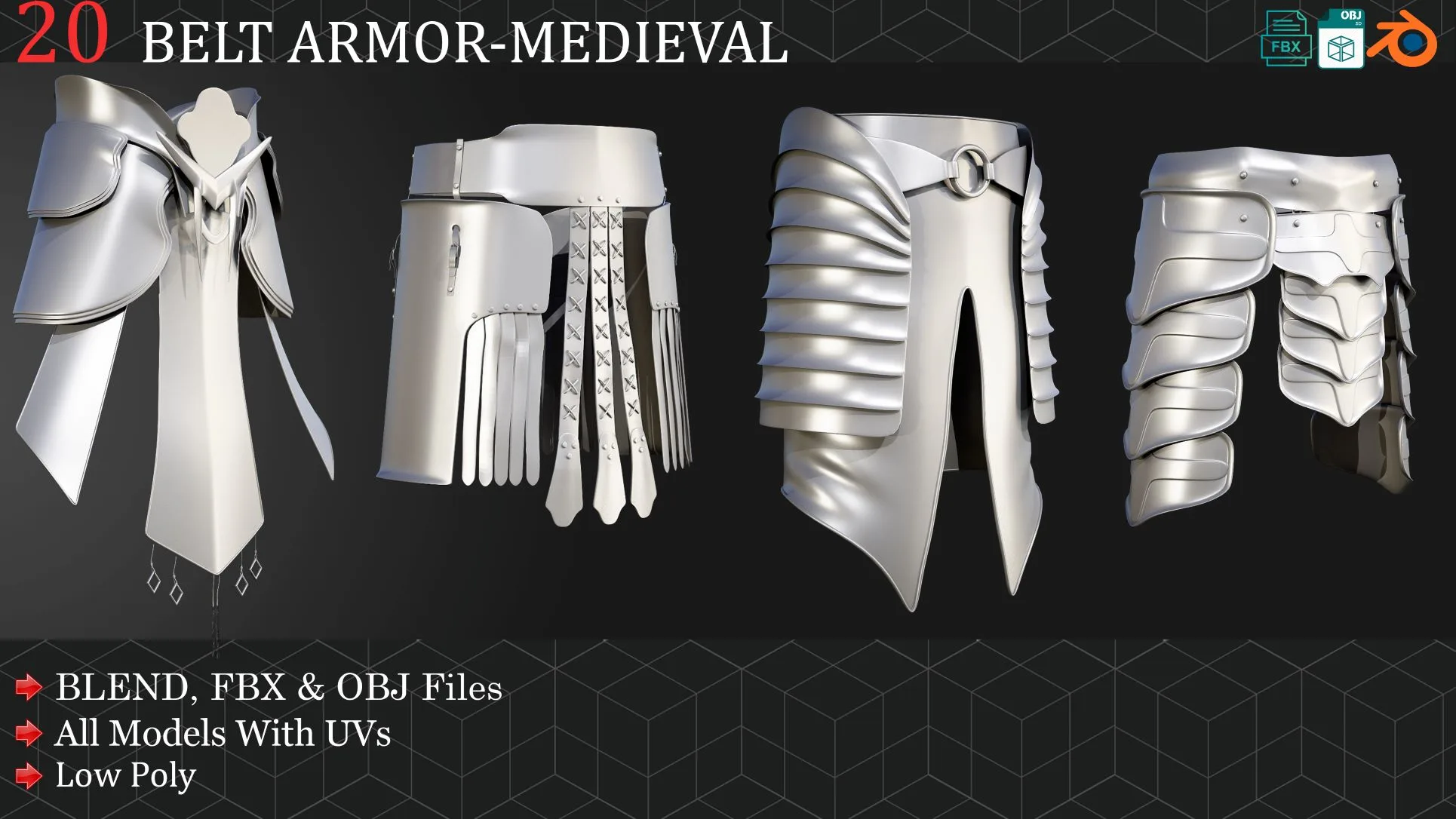 20 Belt Armor-Medieval Base Mesh