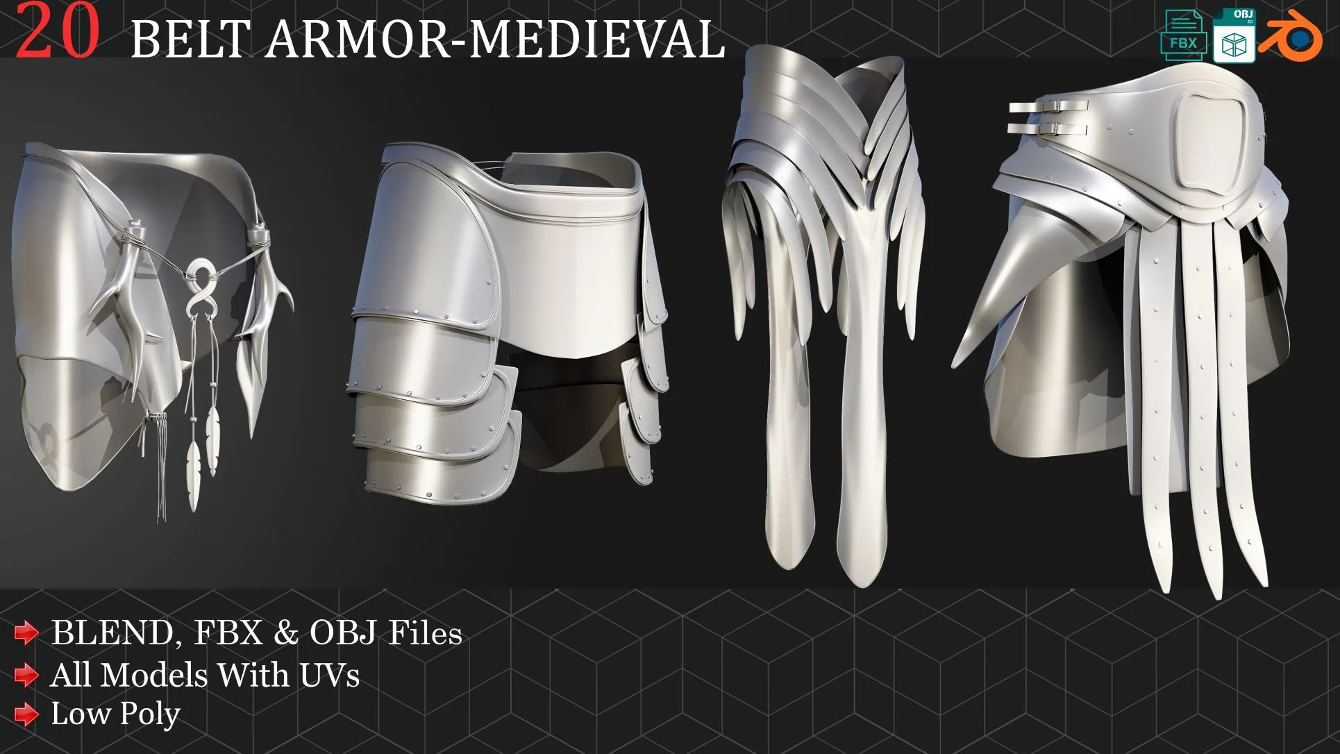 20 Belt Armor-Medieval Base Mesh