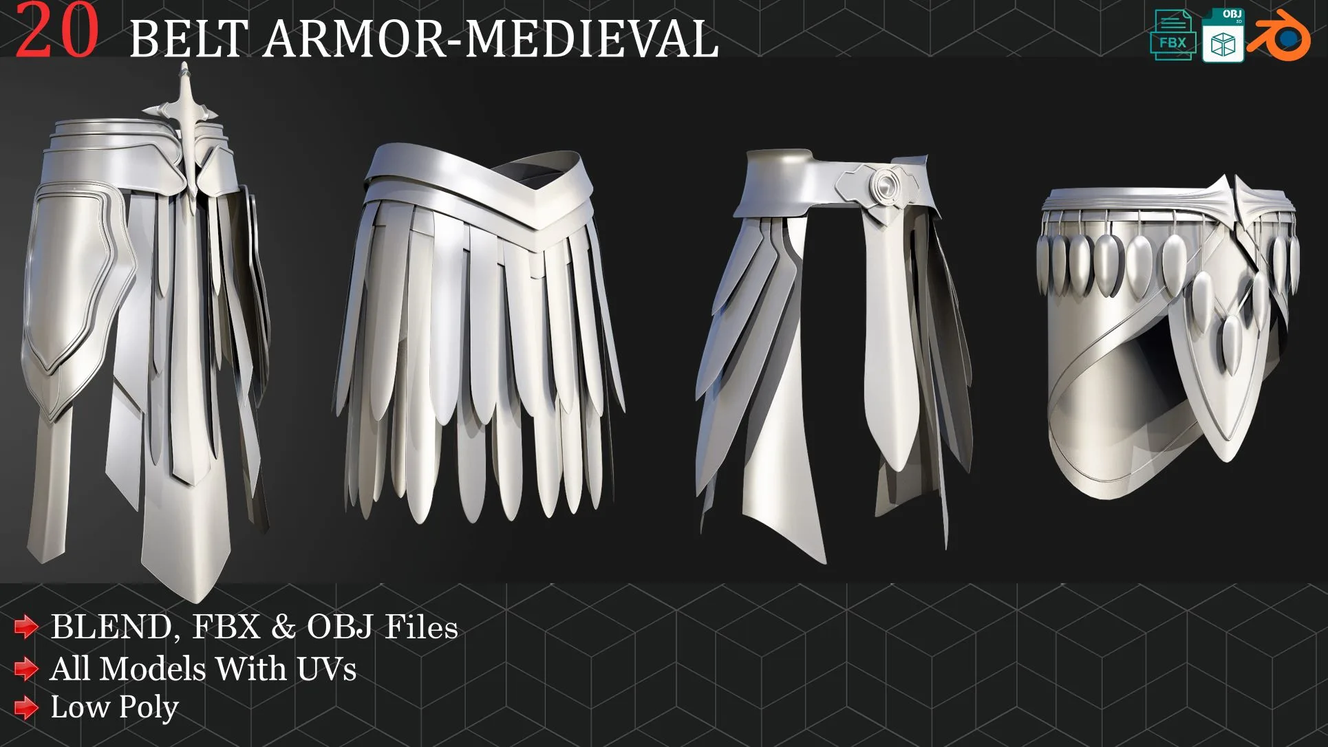 20 Belt Armor-Medieval Base Mesh