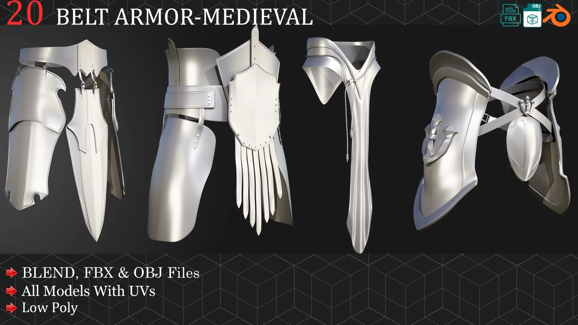 20 Belt Armor-Medieval Base Mesh