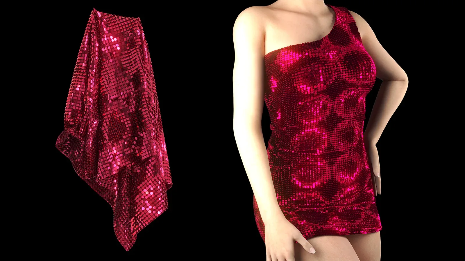 Bling fabric PBR material bundle vol.3 ( SBSAR + 4k textures)