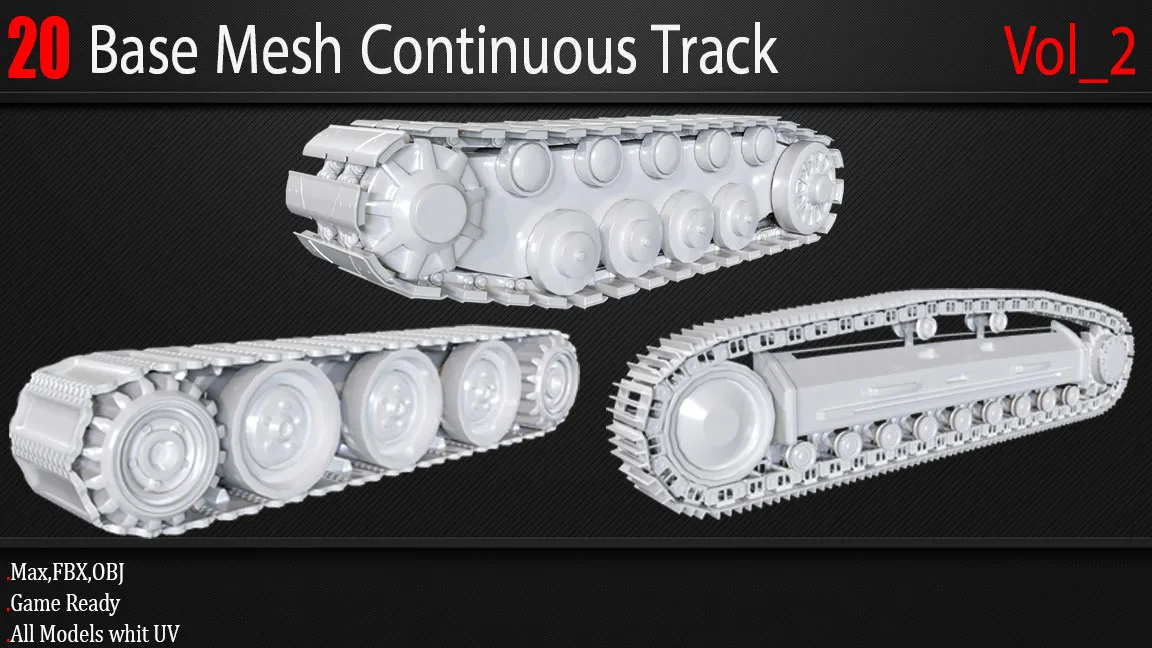 20 Base Mesh Continuous Track _ Vol 02 (Game Ready)