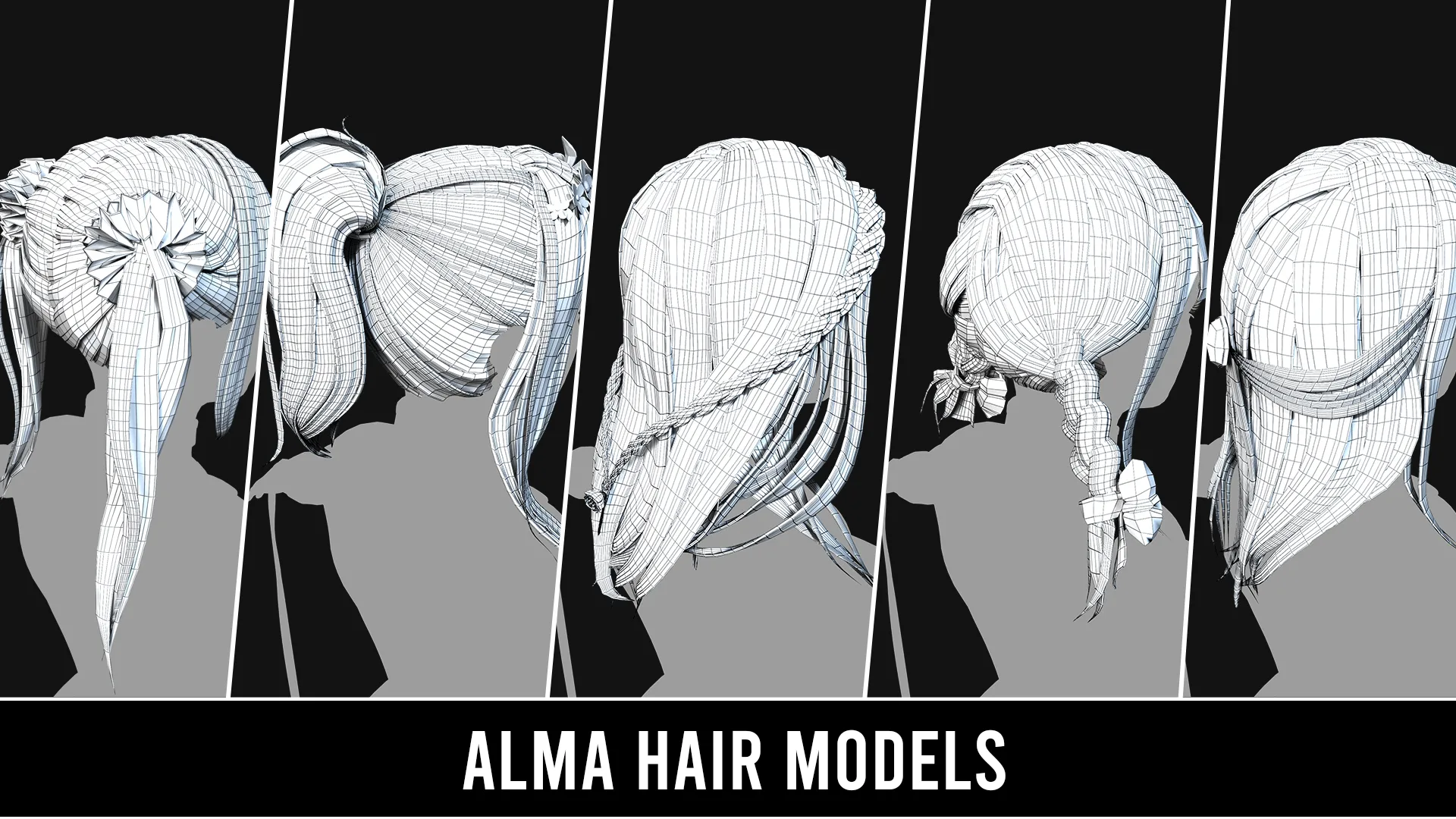 29 Hair Models | Quad Topology + UV's | With Accessories