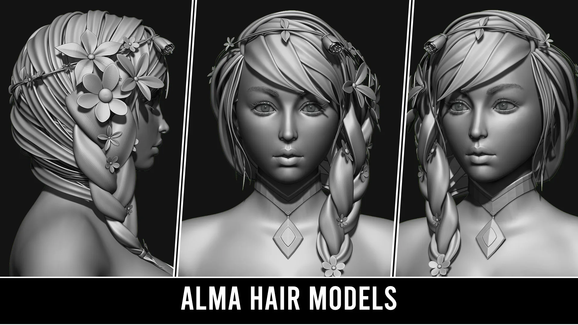 29 Hair Models | Quad Topology + UV's | With Accessories