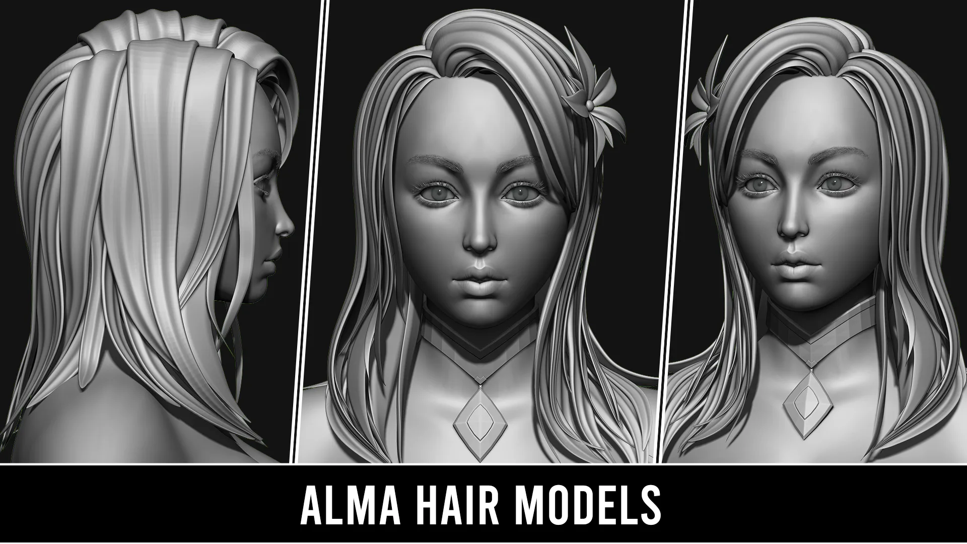 29 Hair Models | Quad Topology + UV's | With Accessories
