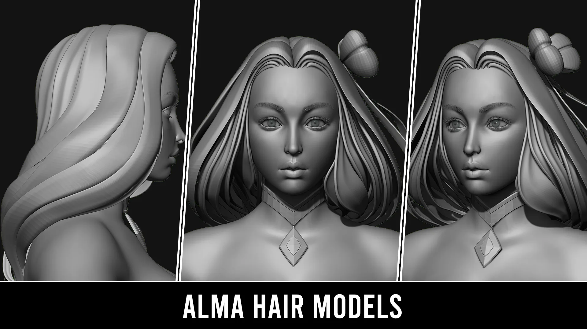 29 Hair Models | Quad Topology + UV's | With Accessories