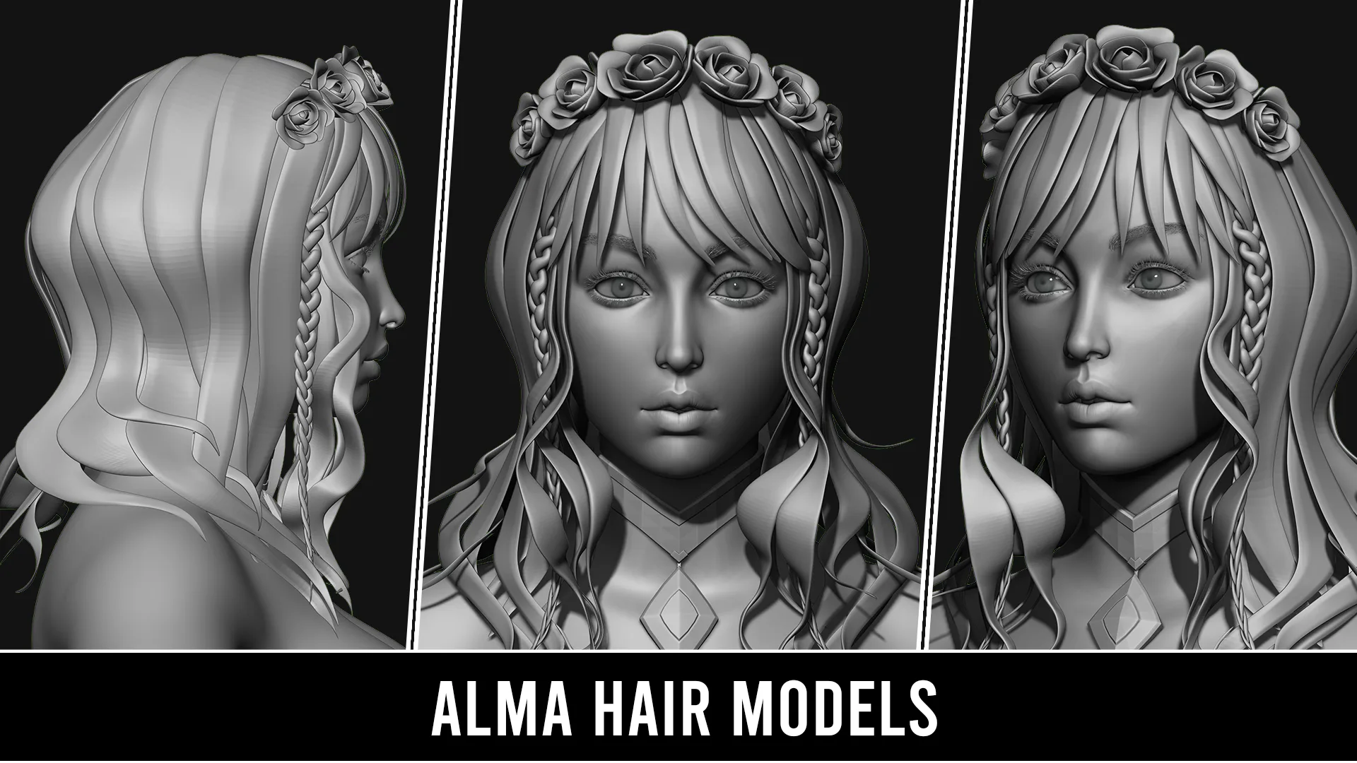 29 Hair Models | Quad Topology + UV's | With Accessories