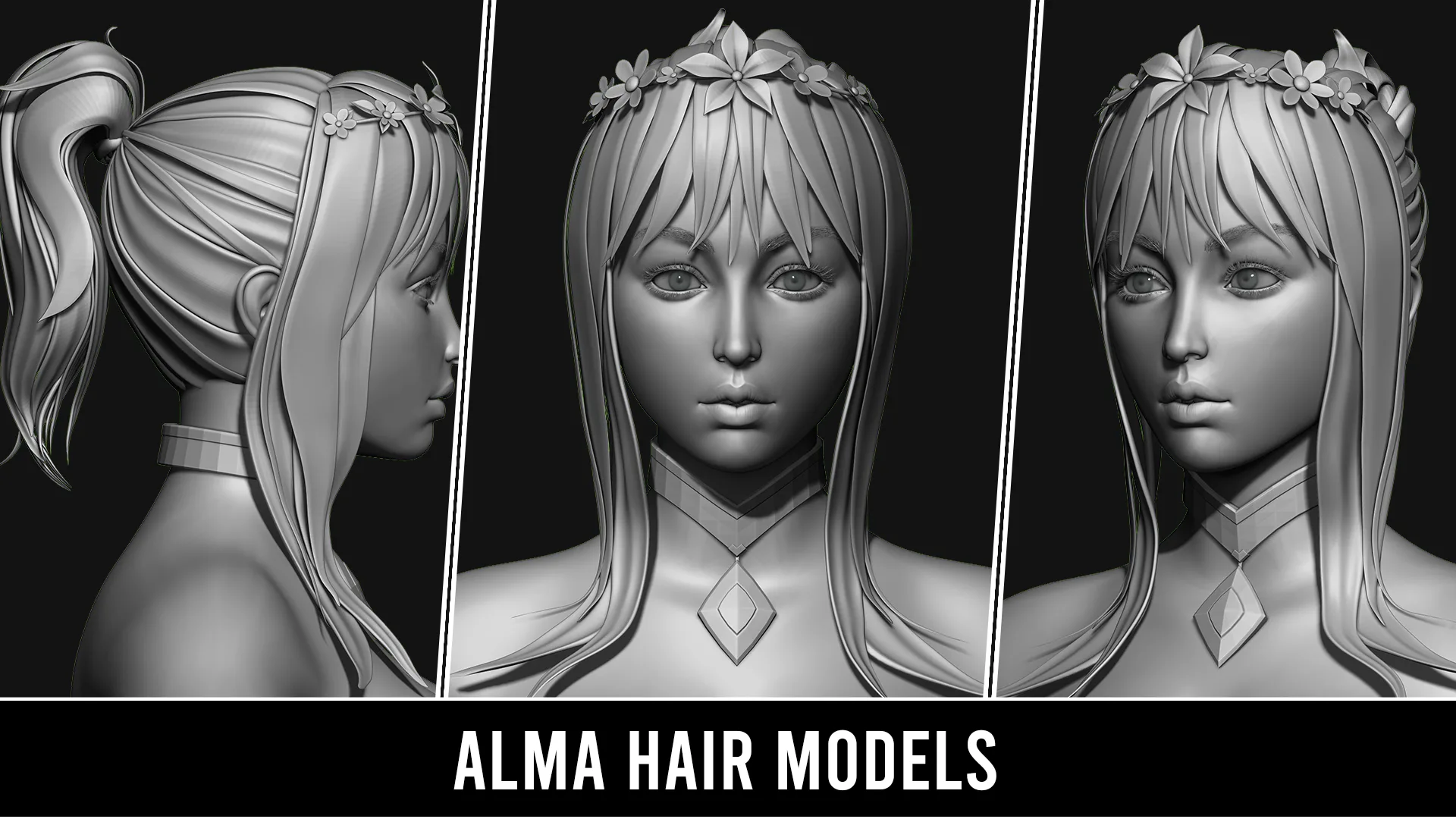 29 Hair Models | Quad Topology + UV's | With Accessories