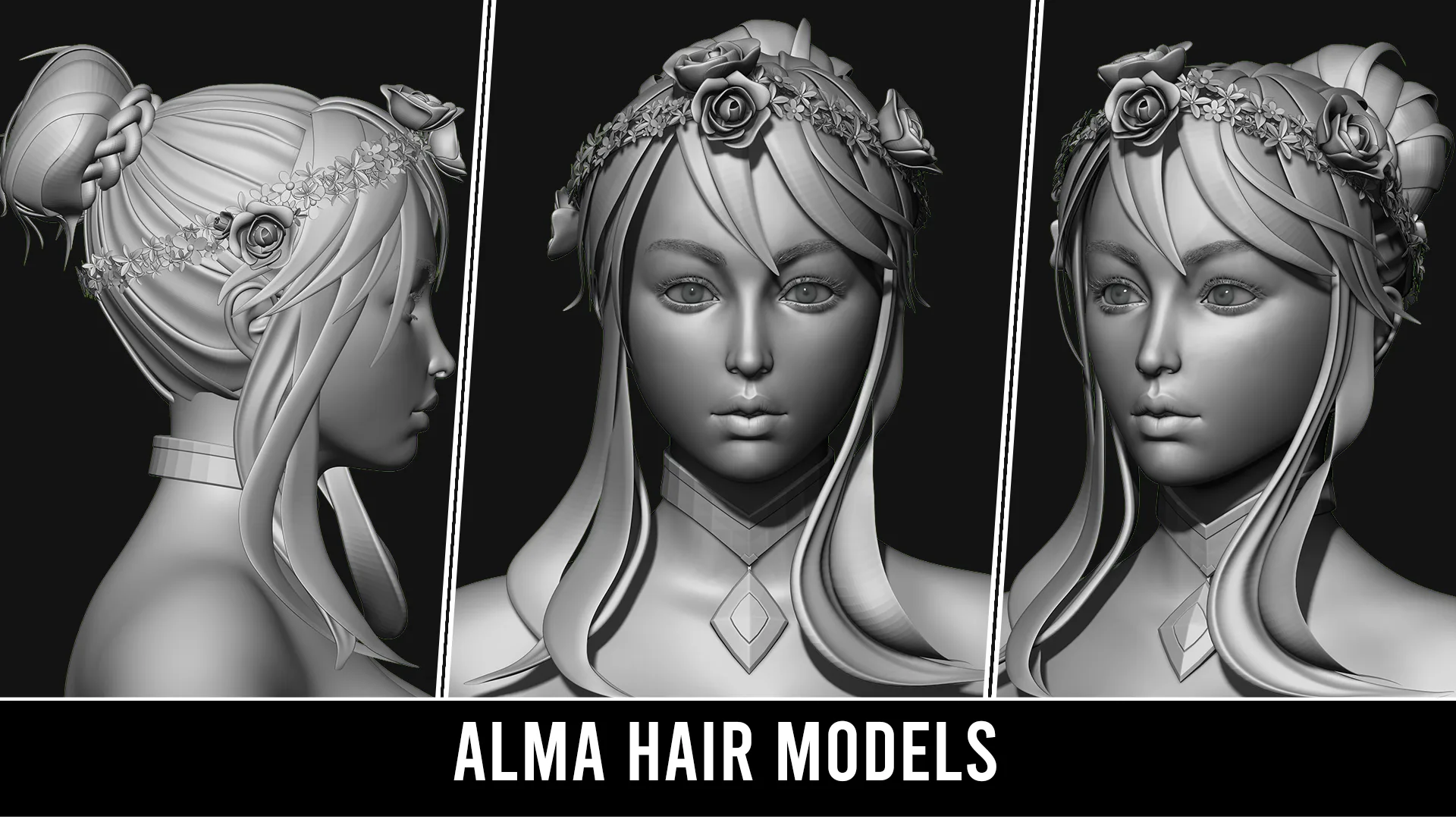 29 Hair Models | Quad Topology + UV's | With Accessories