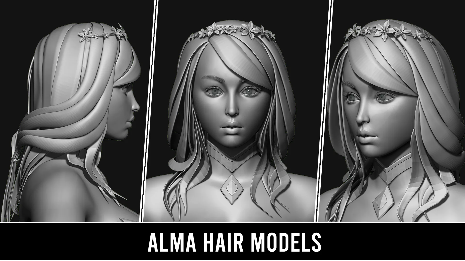 29 Hair Models | Quad Topology + UV's | With Accessories