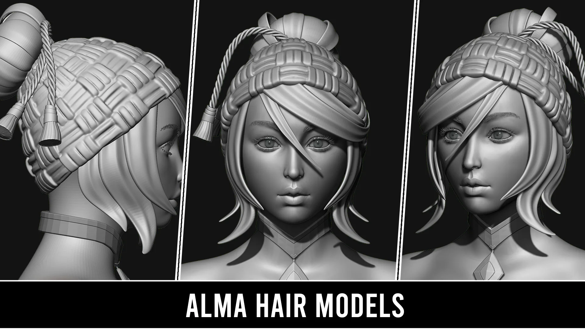 29 Hair Models | Quad Topology + UV's | With Accessories