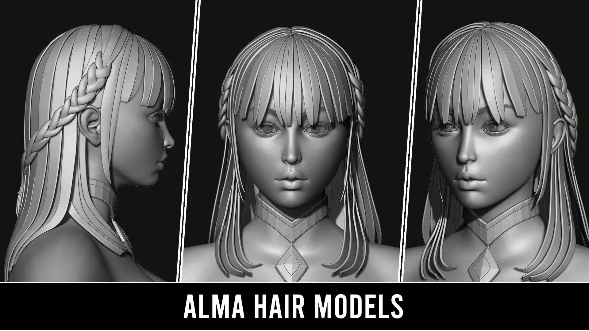 29 Hair Models | Quad Topology + UV's | With Accessories