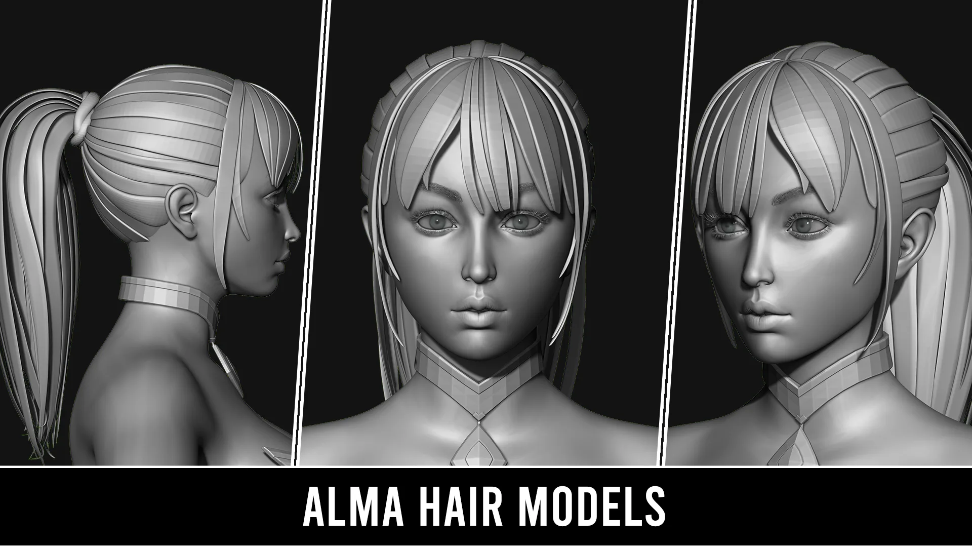 29 Hair Models | Quad Topology + UV's | With Accessories