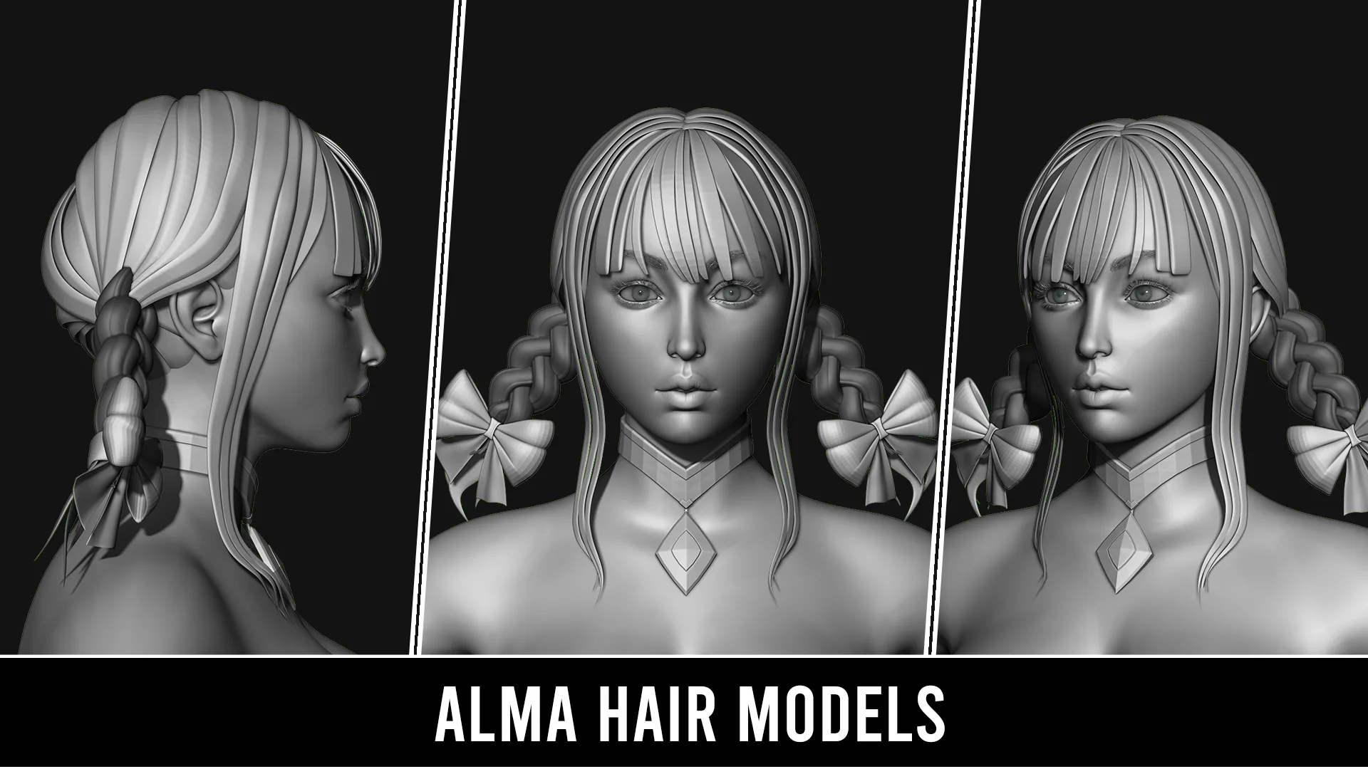 29 Hair Models | Quad Topology + UV's | With Accessories