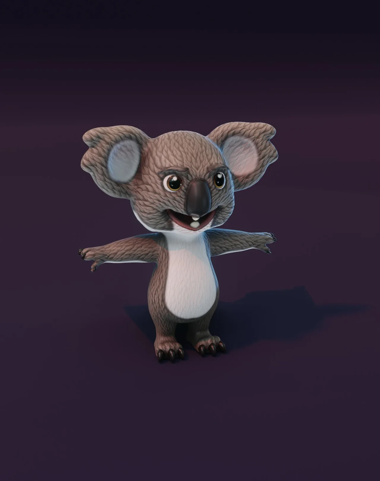 Cartoon Koala Animated 3D Model