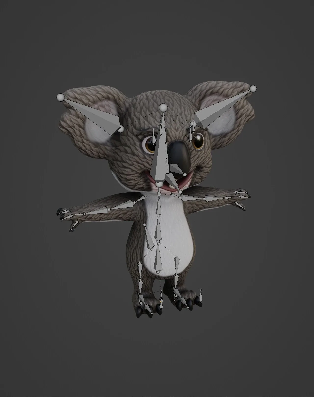 Cartoon Koala Animated 3D Model