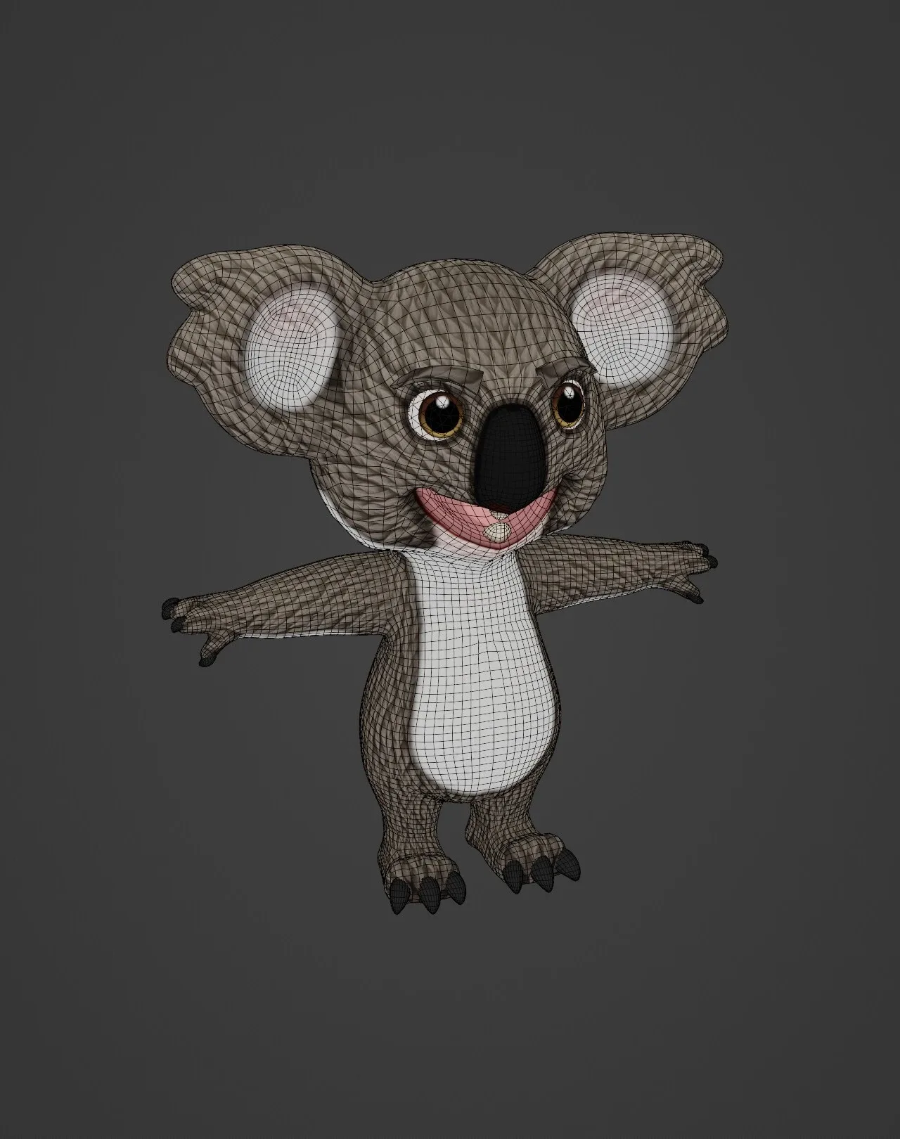 Cartoon Koala Animated 3D Model