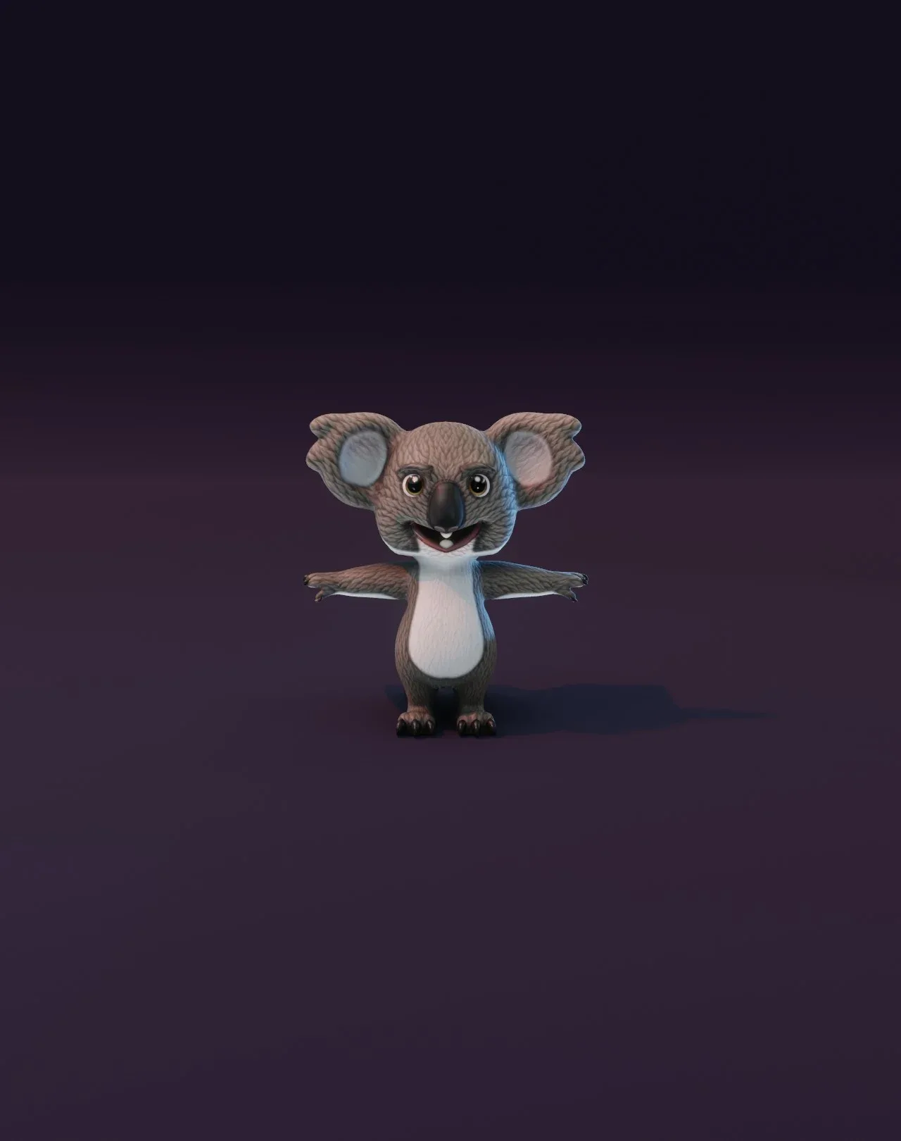 Cartoon Koala Animated 3D Model