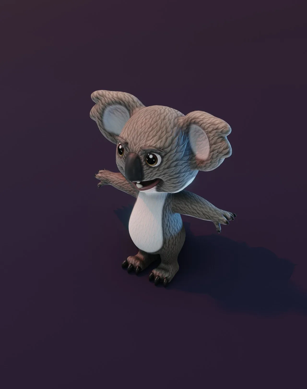 Cartoon Koala Animated 3D Model