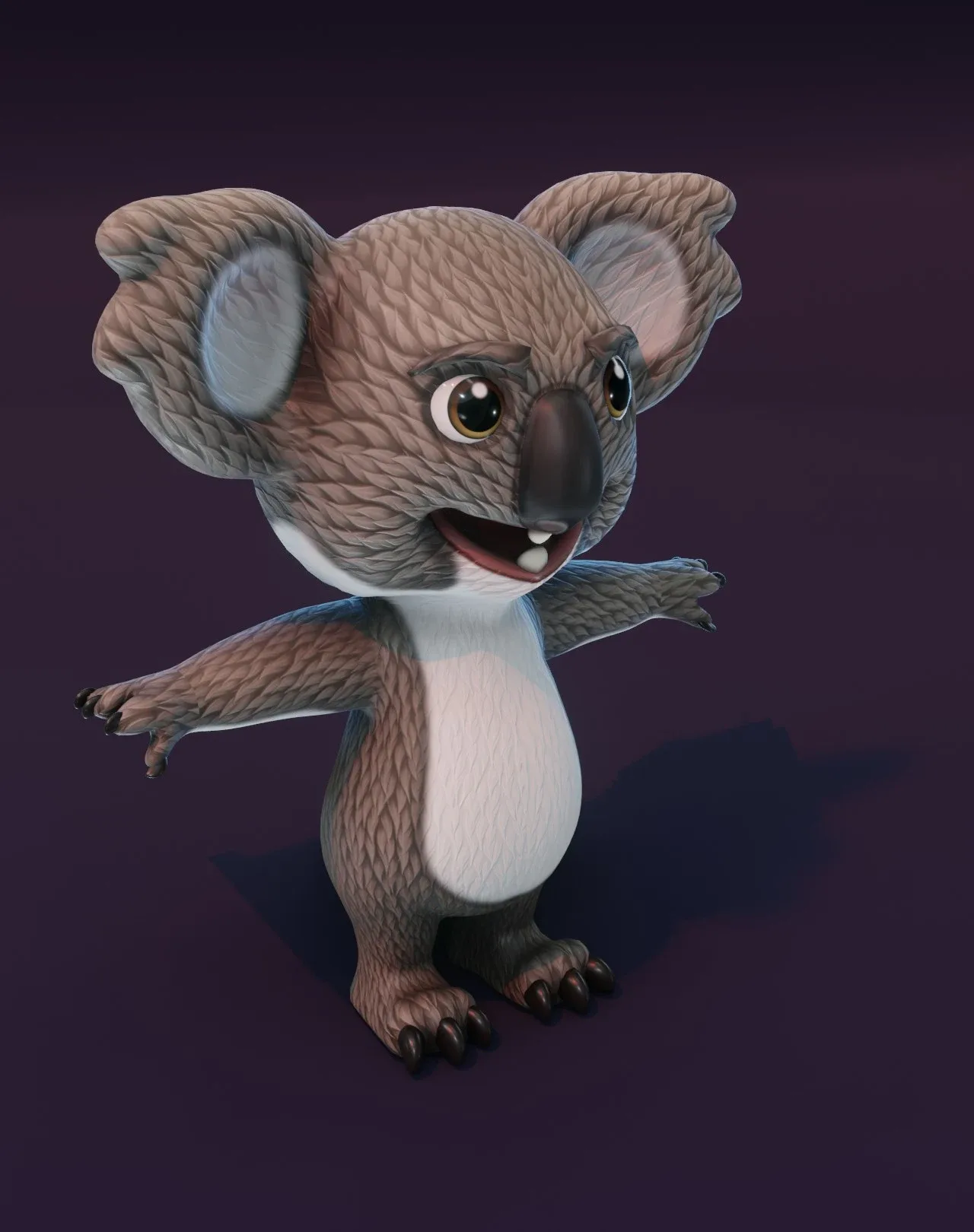 Cartoon Koala Animated 3D Model