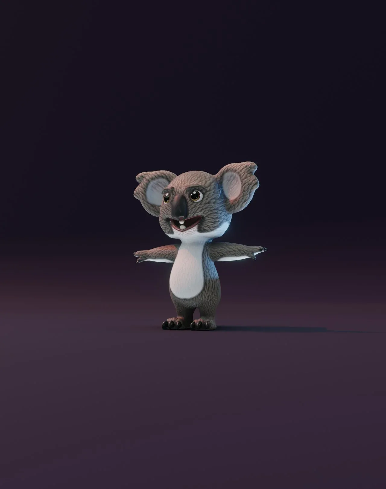 Cartoon Koala Animated 3D Model