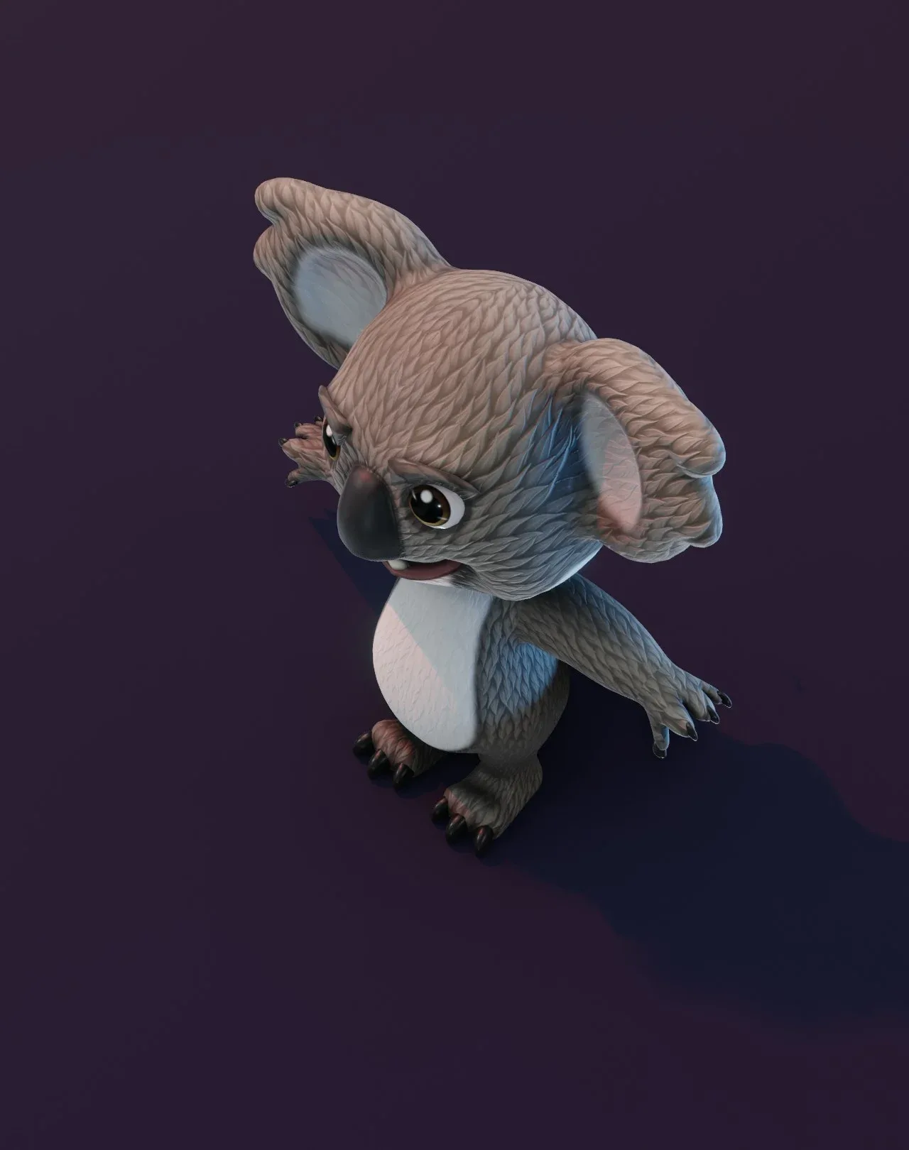 Cartoon Koala Animated 3D Model