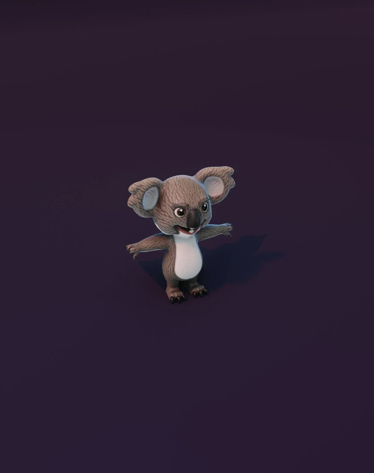 Cartoon Koala Animated 3D Model
