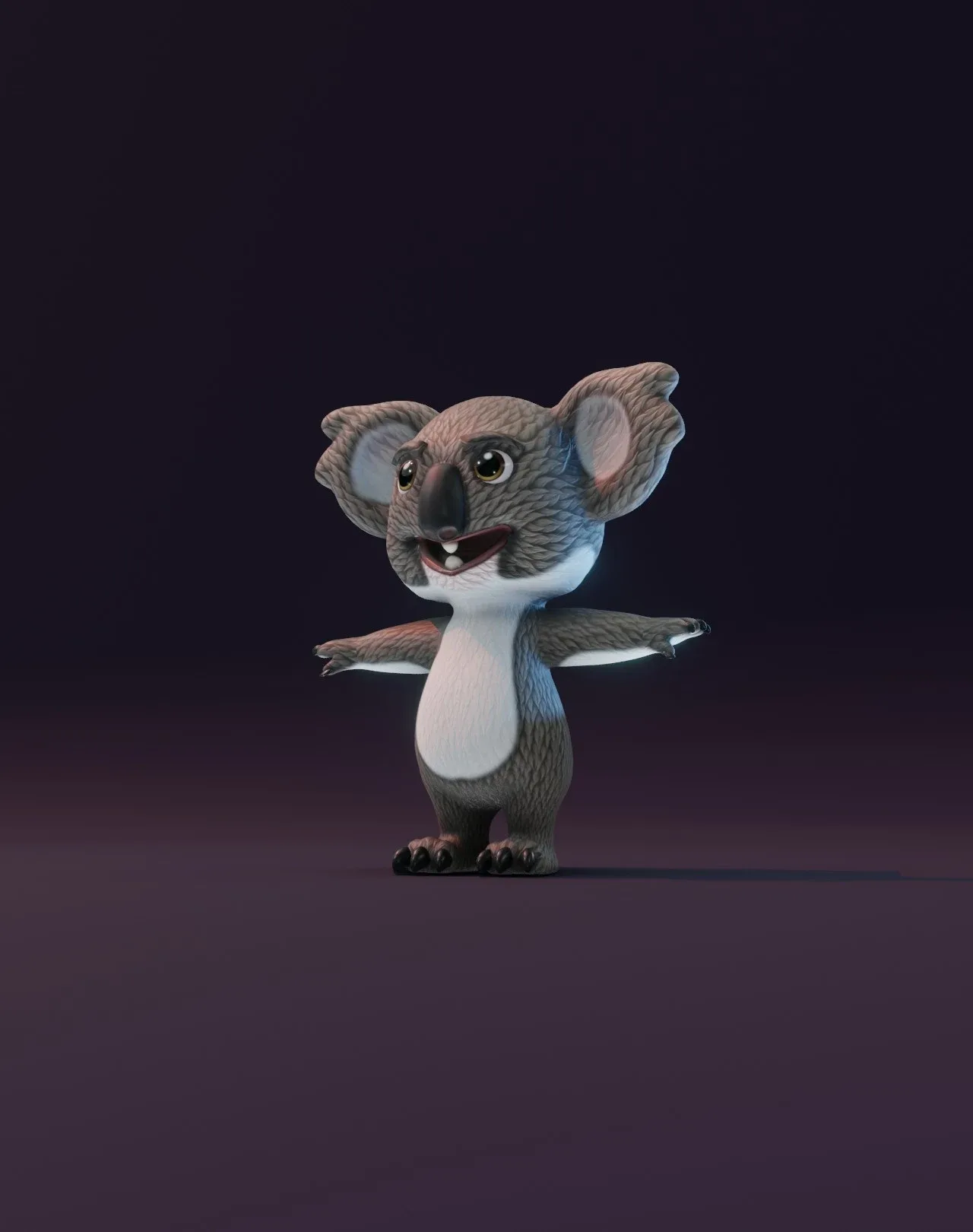 Cartoon Koala Animated 3D Model